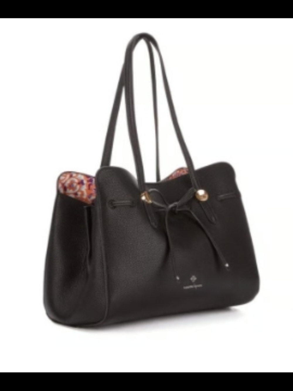 Black Tote Bag with Contrast Interior